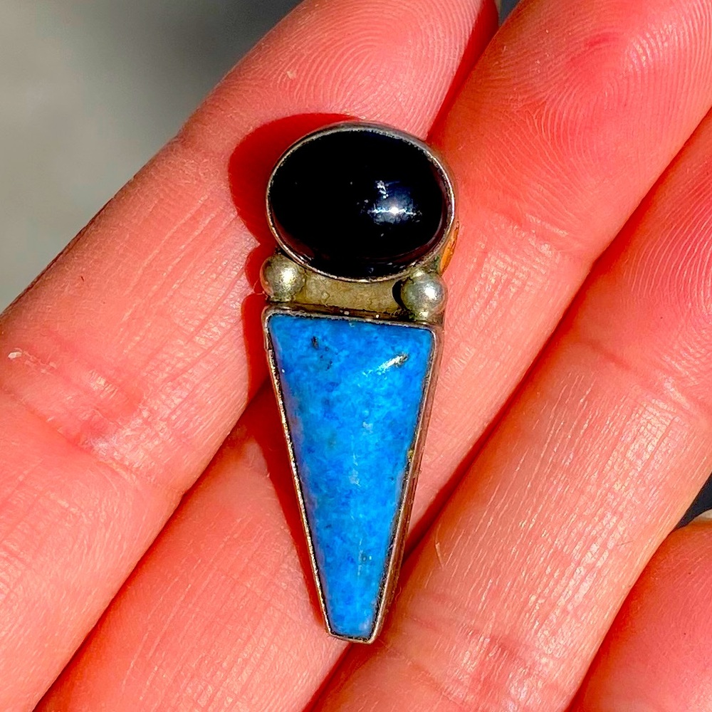 VTG Singular sterling silver & turquoise earring